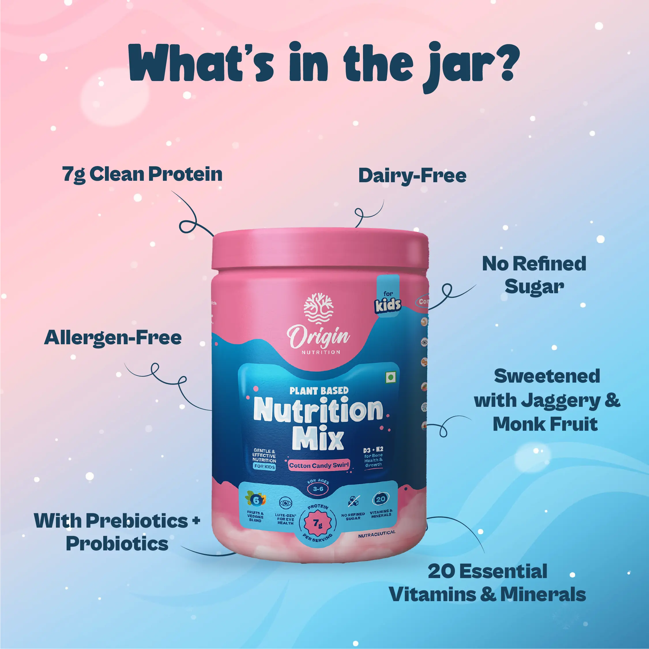 Kids Nutrition Mix - Cotton Candy Swirl (ages 3-6) - Image 3