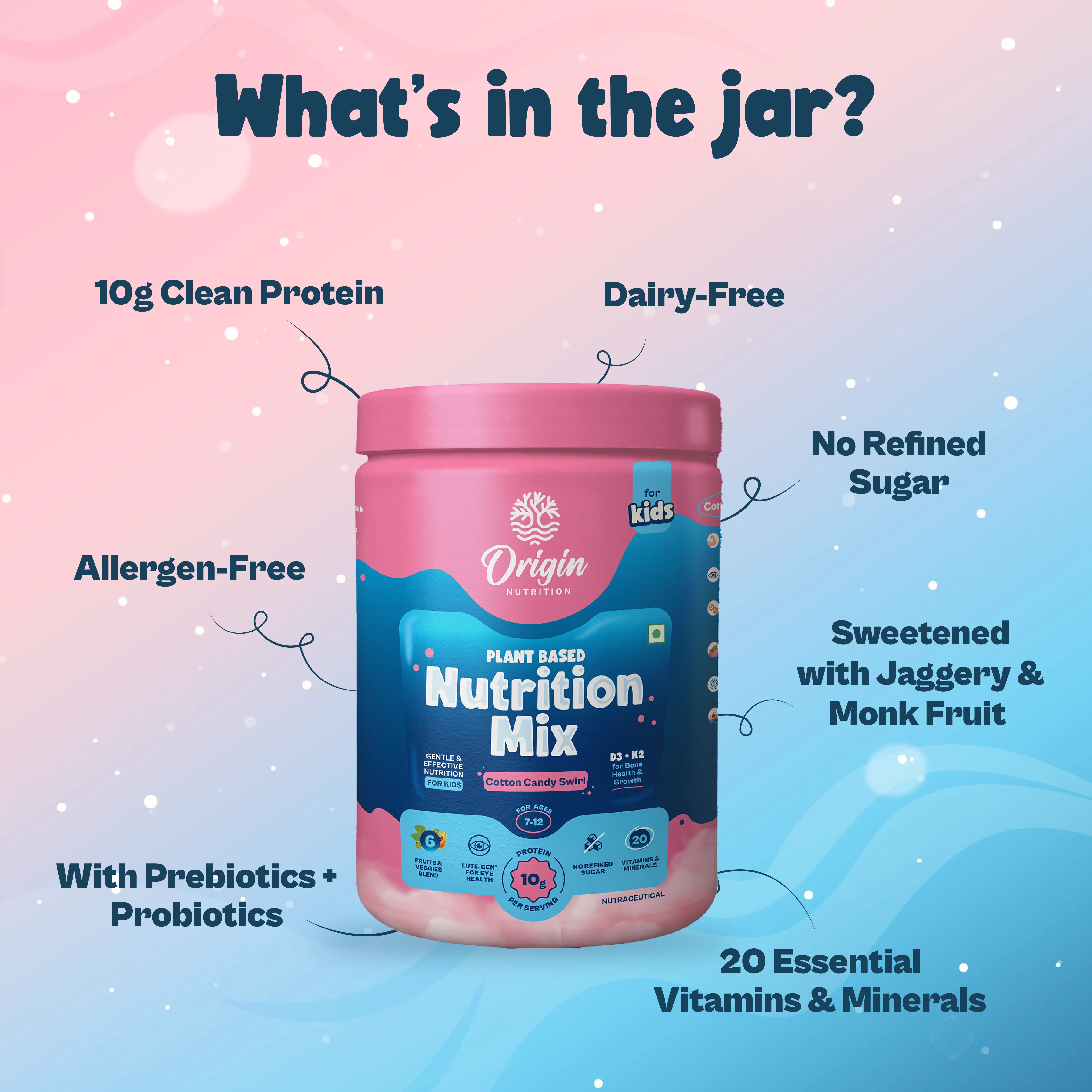 Kids Nutrition Mix - Cotton Candy Swirl (ages 7-12) - Image 3